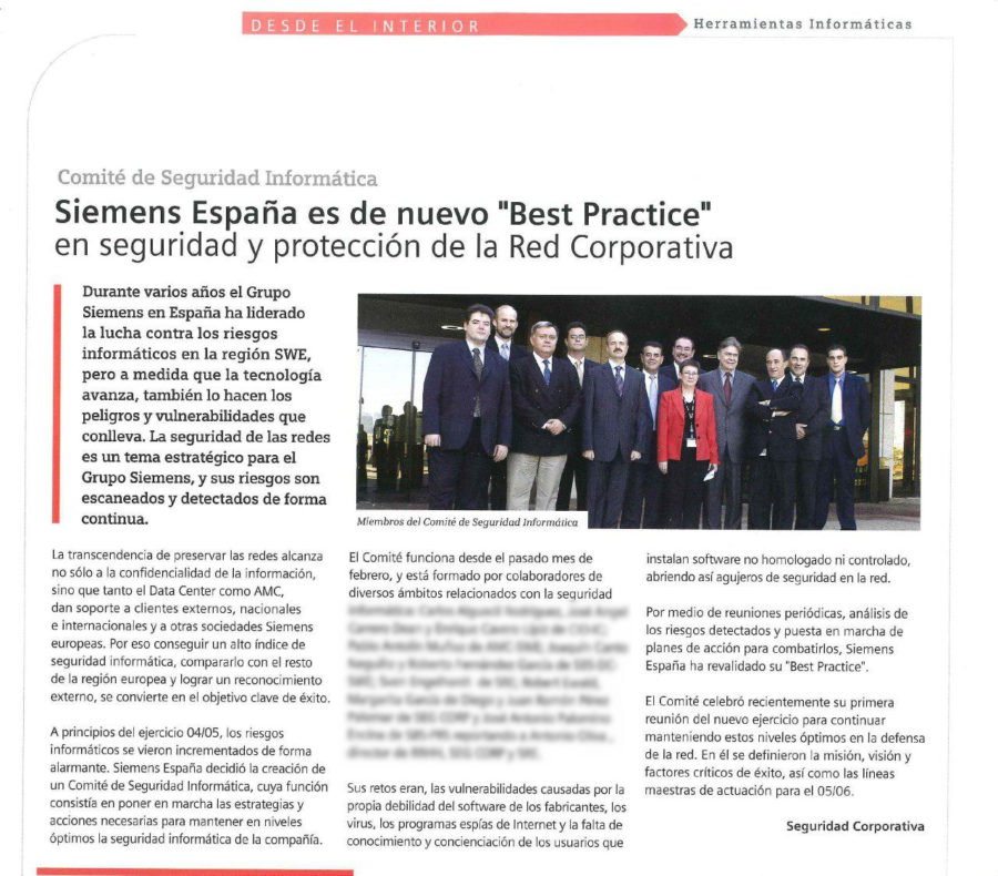 Articulo Best Practice Seguridad Siemens - Comite de Seguridad Informatica